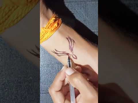 Tattoo design on Hand & Neck 2018 | Tattoo with Airbrush || Easy Simple  Tattoo designs with Airbrush - YouTube